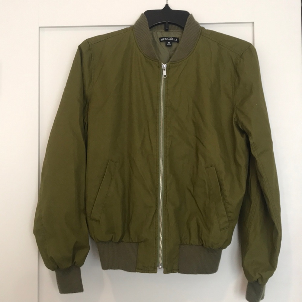 J. Crew army green bomber jacket - worn once